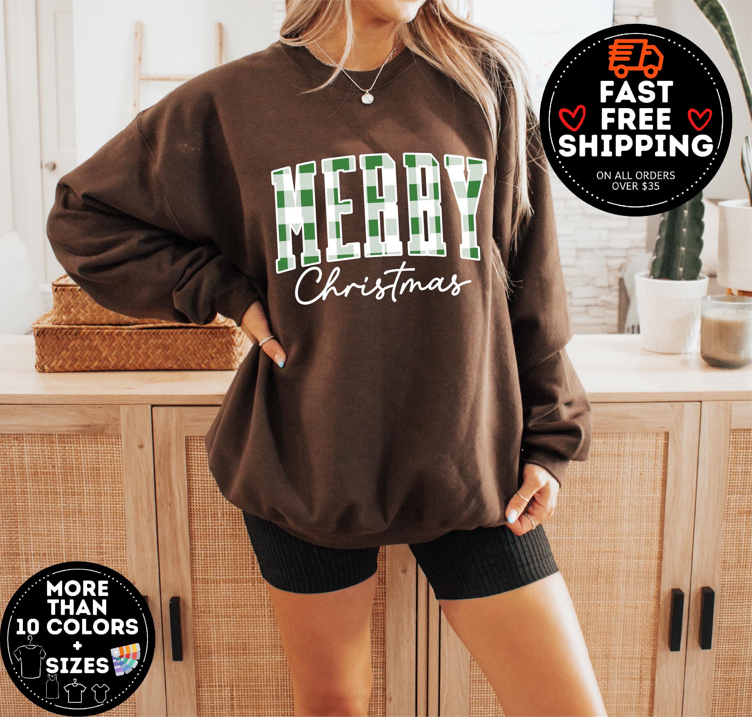 H9NEKO Buffalo Plaid Christmas Sweatshirt - Family Crewneck Gift