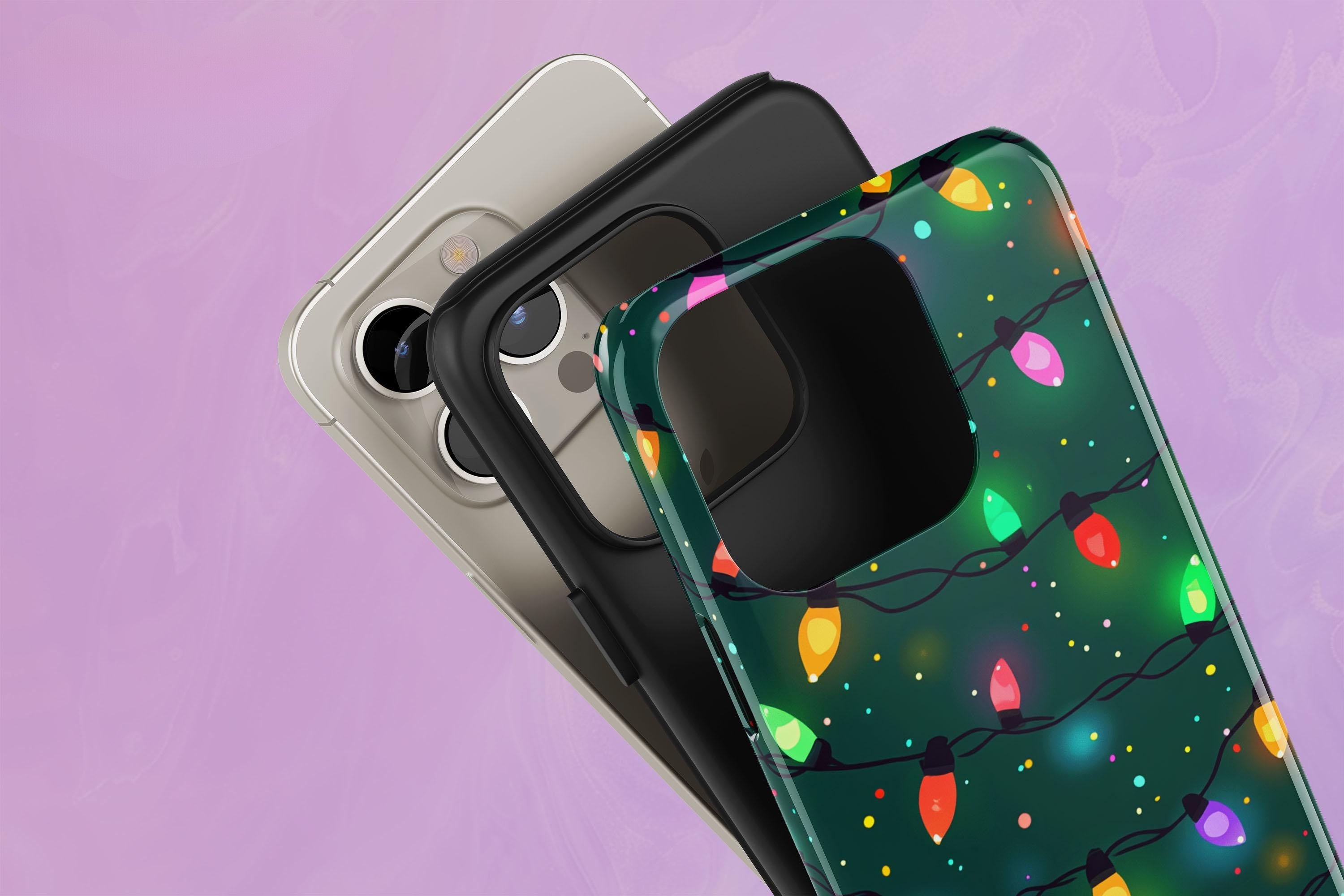 Green Christmas Lights Holiday Phone Case – Festive iPhone 17/16/15 Pro Max Cover