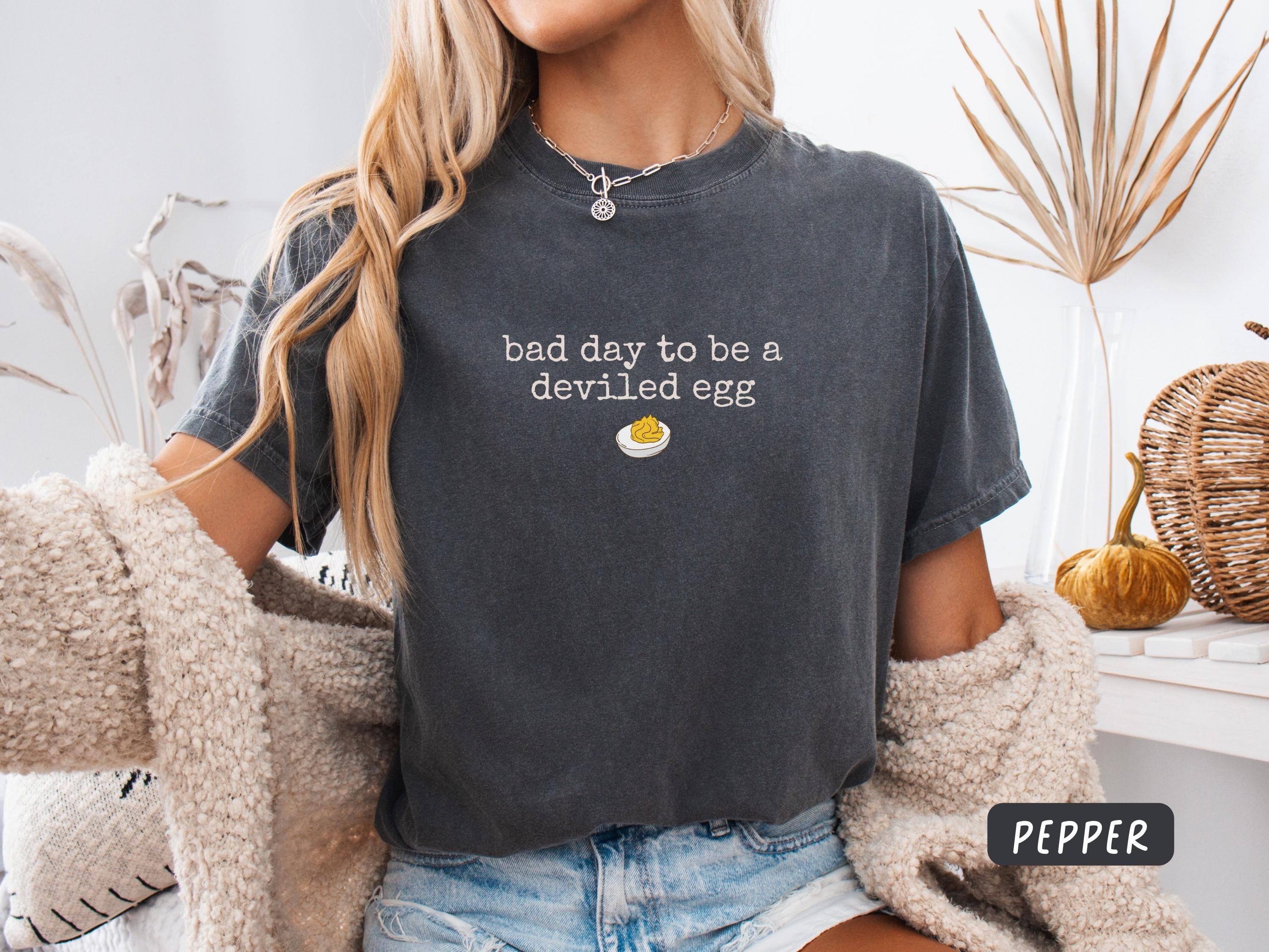 H9Neko Funny Thanksgiving Shirt – “Bad Day to Be a Deviled Egg” Comfort Colors Tee, Sarcastic Friendsgiving Food Humor T-Shirt