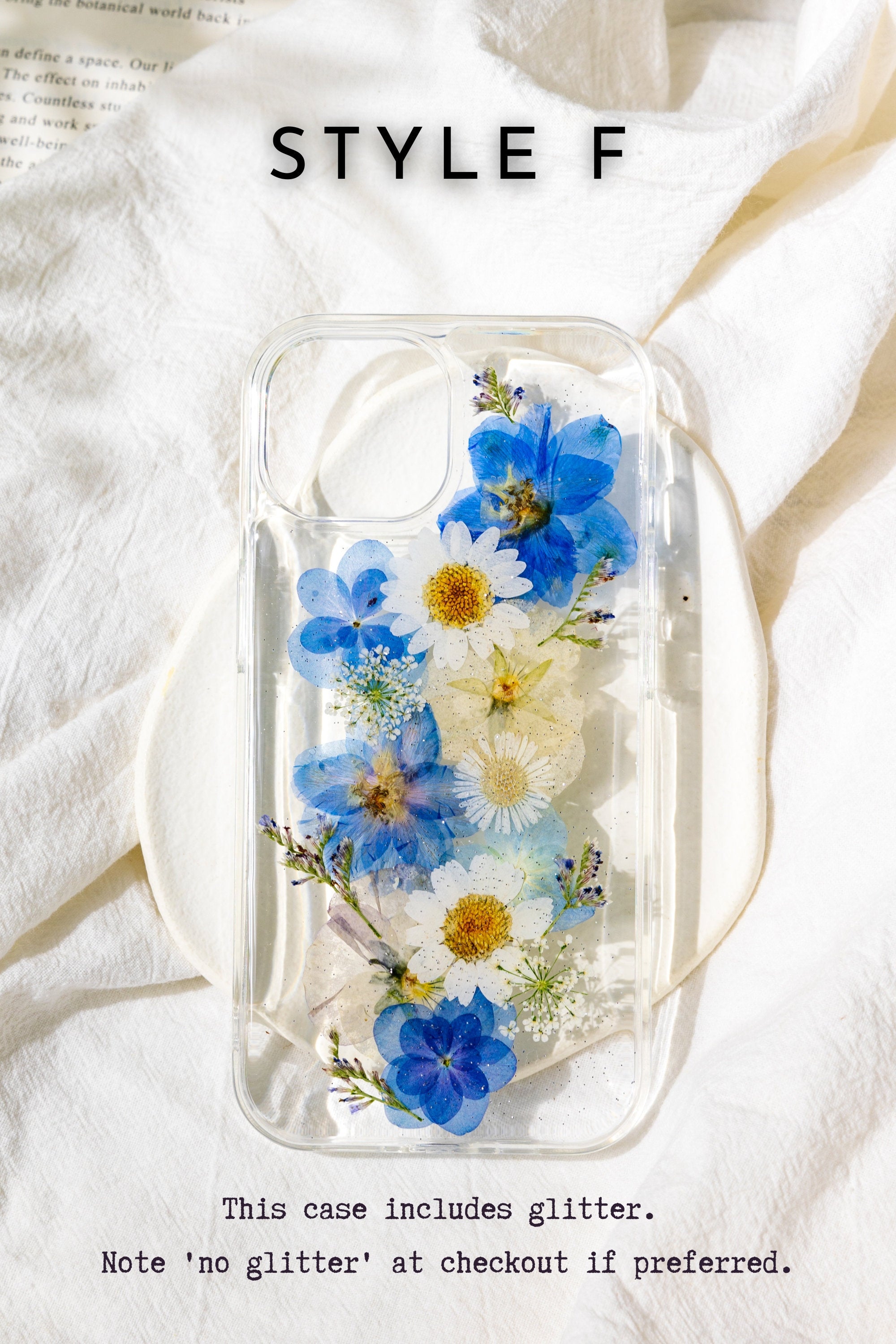 Real Pressed Flower Phone Case – Handmade Floral Resin Cover for iPhone 17/16/15 Pro Max | H9Neko