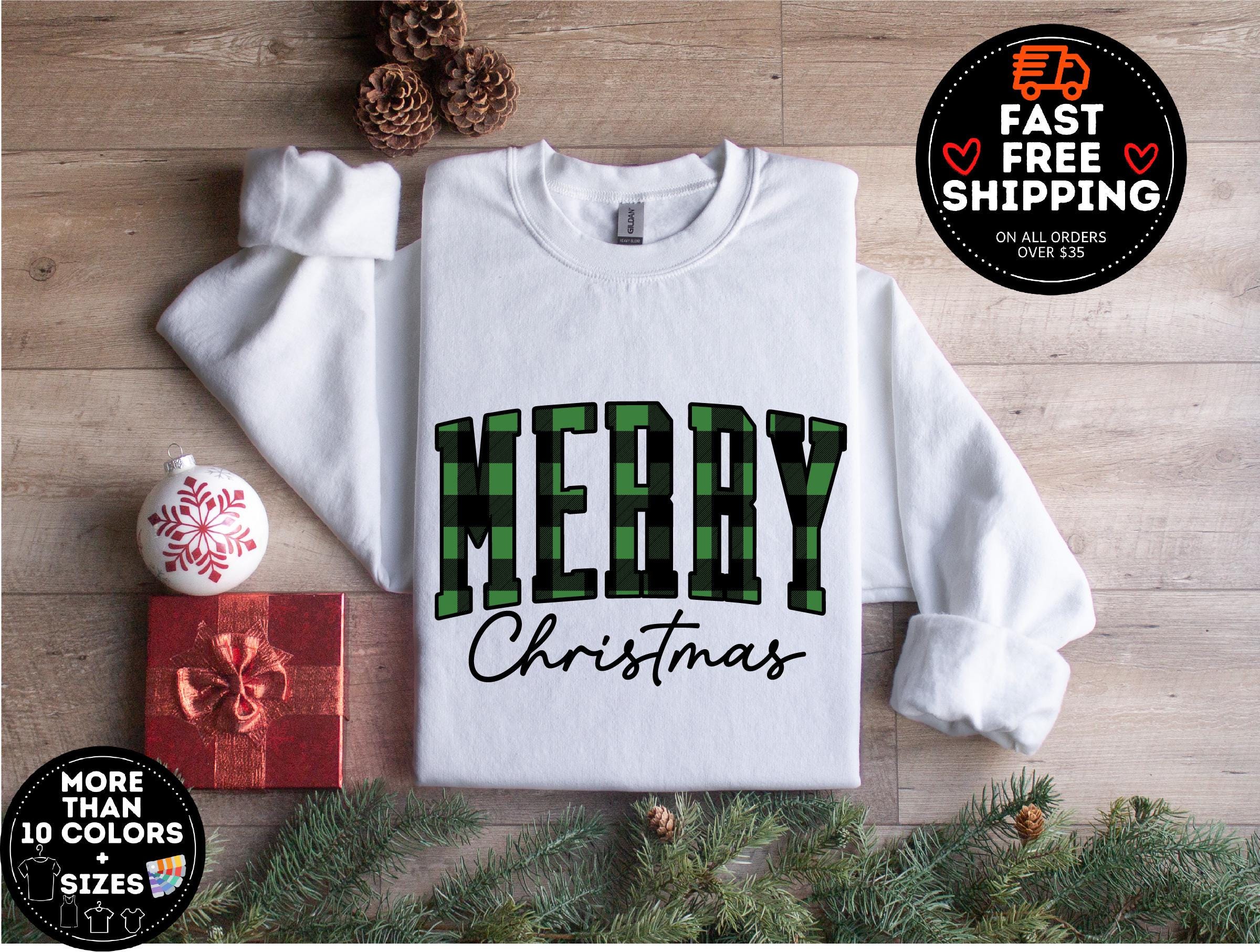 H9NEKO Buffalo Plaid Christmas Hoodie - Family Pullover Gift Idea