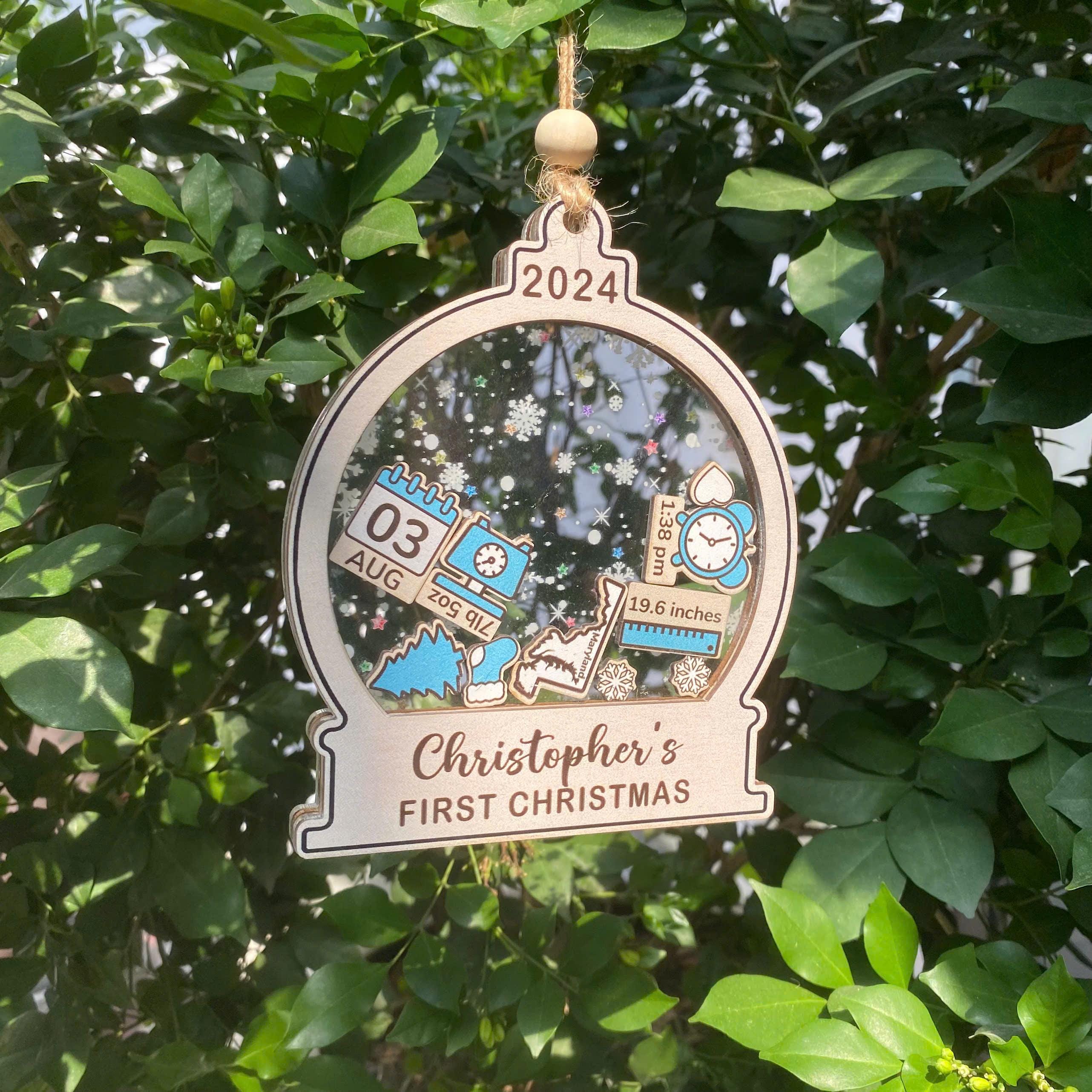 Custom Newborn Gift 4D Shake Ornament - Baby Xmas Keepsake 2025