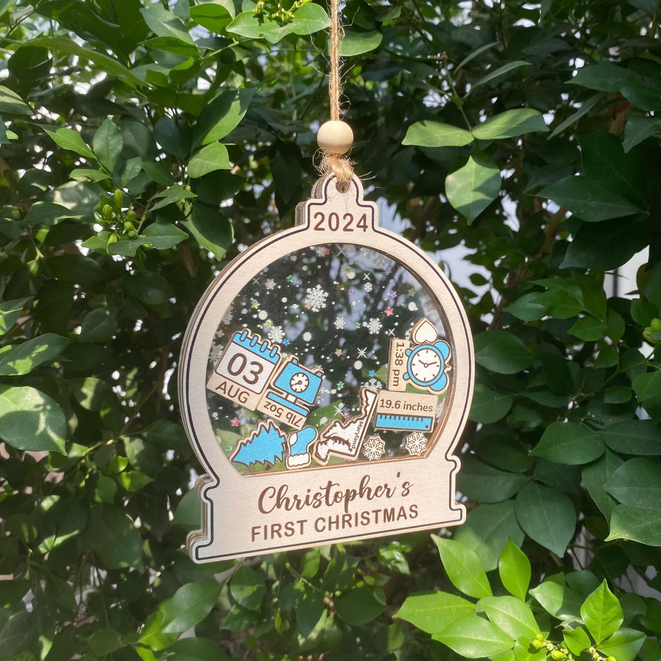 Custom Newborn Gift 4D Shake Ornament - Baby Xmas Keepsake 2025