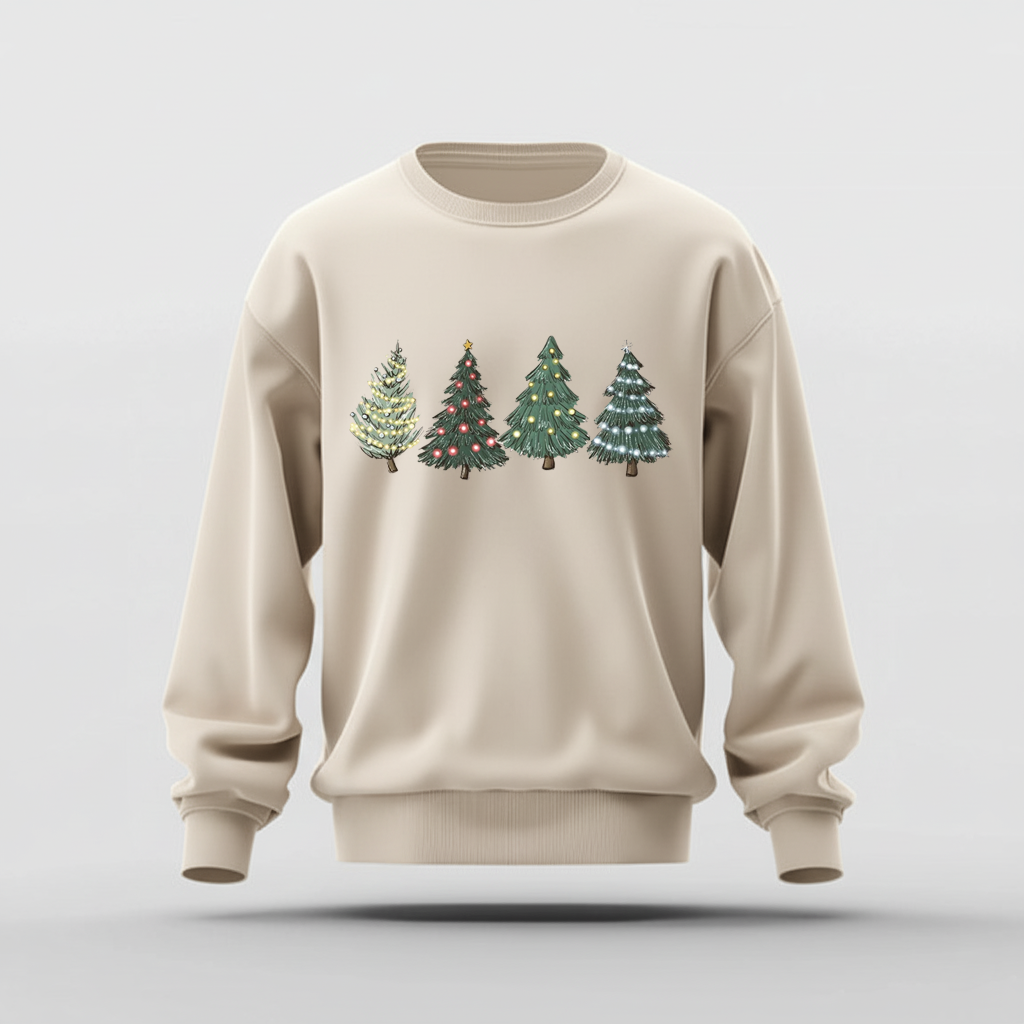 H9neko Christmas Tree Sweatshirt - Holiday Sweater for Women