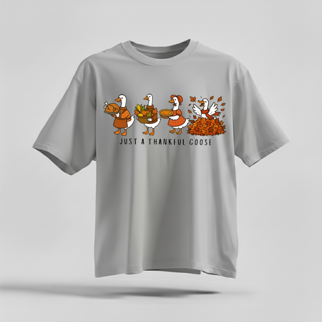 H9Neko Comfort Colors Thankful Goose Thanksgiving T-Shirt – Silly Goose Tee, Family Fall Shirt, Autumn Vibes Graphic Tee