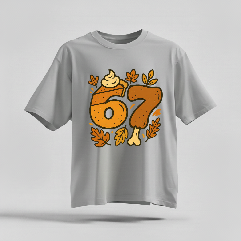 H9Neko 6 7 Meme Thanksgiving Turkey Shirt – Funny Fall Season Tee, Trendy Six Seven Couples T-Shirt