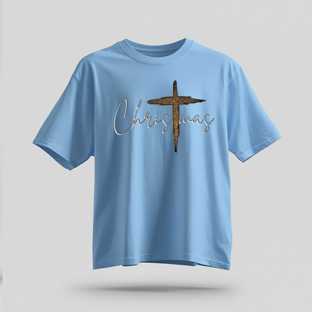 H9NEKO Christmas Cross Shirt - Family Matching Jesus T-Shirts Gift