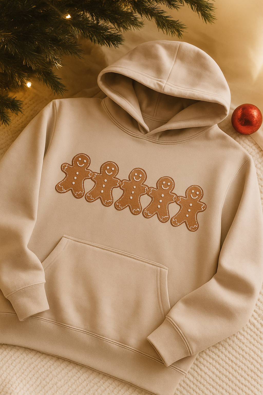 H9Neko Embroidered Gingerbread Cookies Christmas Hoodie – Cozy Festive Holiday Outfit