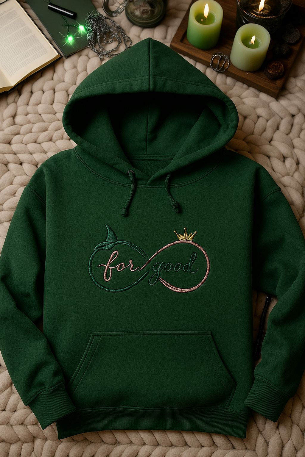 Embroidered Infinity Quote Hoodie– Good Witch & Green Witch Inspired Hoodie | H9Neko