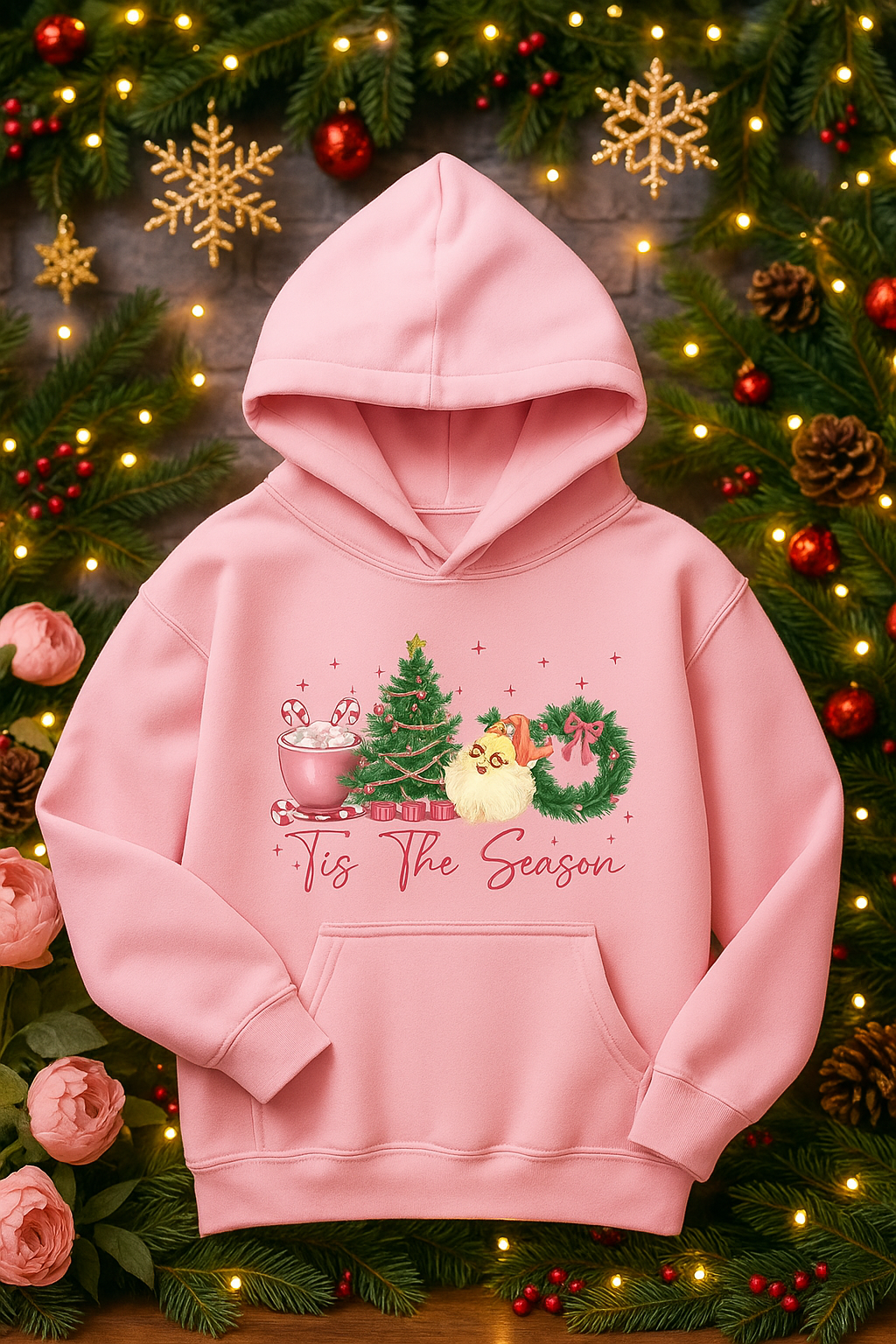 H9NEKO "Tis The Season" Christmas Hoodie - Cute Winter Pullover