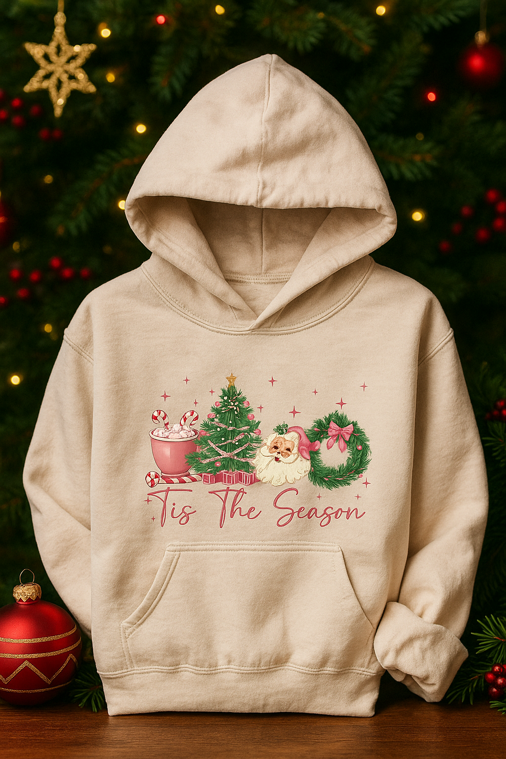 H9NEKO "Tis The Season" Christmas Hoodie - Cute Winter Pullover