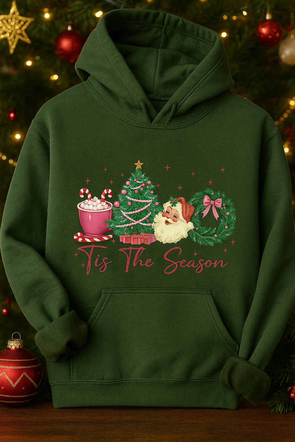 H9NEKO "Tis The Season" Christmas Hoodie - Cute Winter Pullover