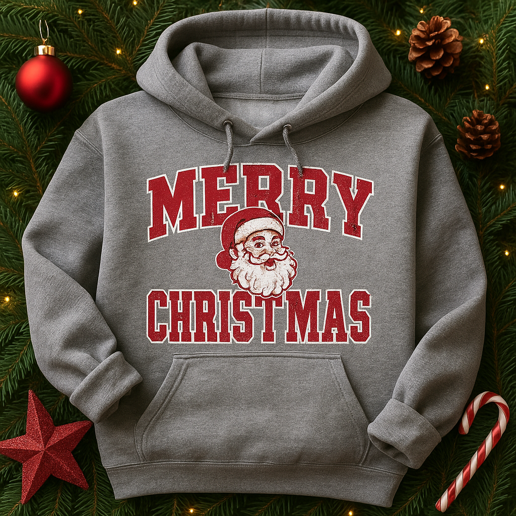 H9NEKO Merry Christmas Santa Hoodie - Unisex Holiday Pullover