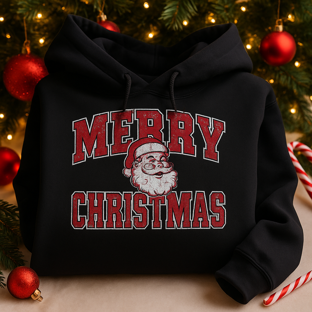 H9NEKO Merry Christmas Santa Hoodie - Unisex Holiday Pullover