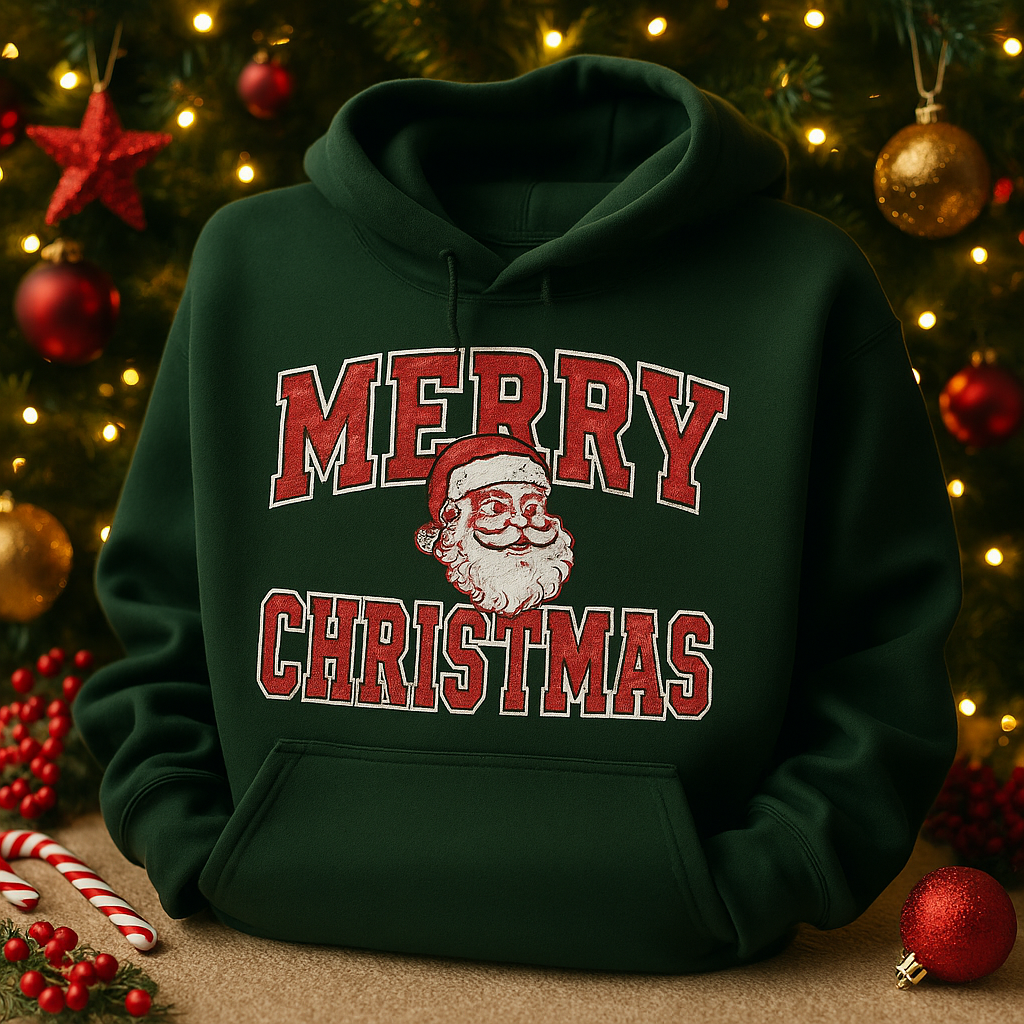 H9NEKO Merry Christmas Santa Hoodie - Unisex Holiday Pullover