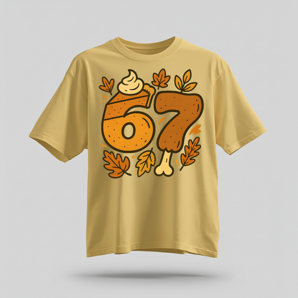 H9Neko 6 7 Meme Thanksgiving Turkey Shirt – Funny Fall Season Tee, Trendy Six Seven Couples T-Shirt