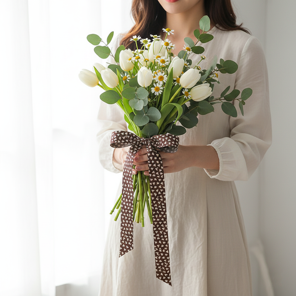 Chocolate Brown Heart Ribbon 1" x 10yd | Cozy Autumn Gift Wrapping & Thanksgiving | H9Neko