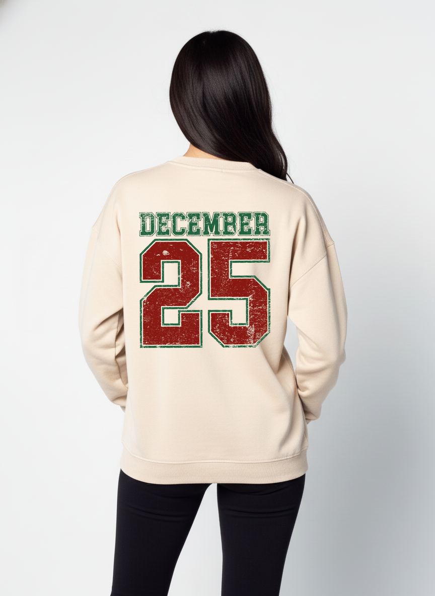 H9Neko Christmas Sweatshirt – Retro December 25 Family Matching Holiday Gift
