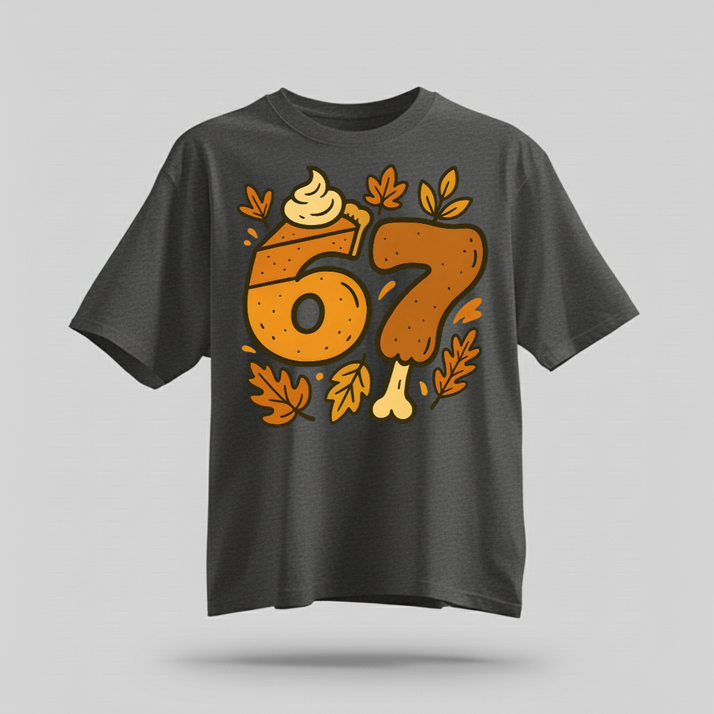 H9Neko 6 7 Meme Thanksgiving Turkey Shirt – Funny Fall Season Tee, Trendy Six Seven Couples T-Shirt