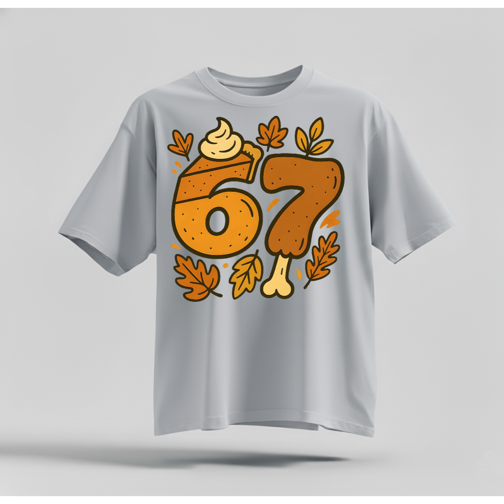 H9Neko 6 7 Meme Thanksgiving Turkey Shirt – Funny Fall Season Tee, Trendy Six Seven Couples T-Shirt