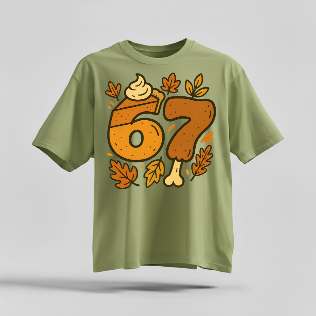 H9Neko 6 7 Meme Thanksgiving Turkey Shirt – Funny Fall Season Tee, Trendy Six Seven Couples T-Shirt