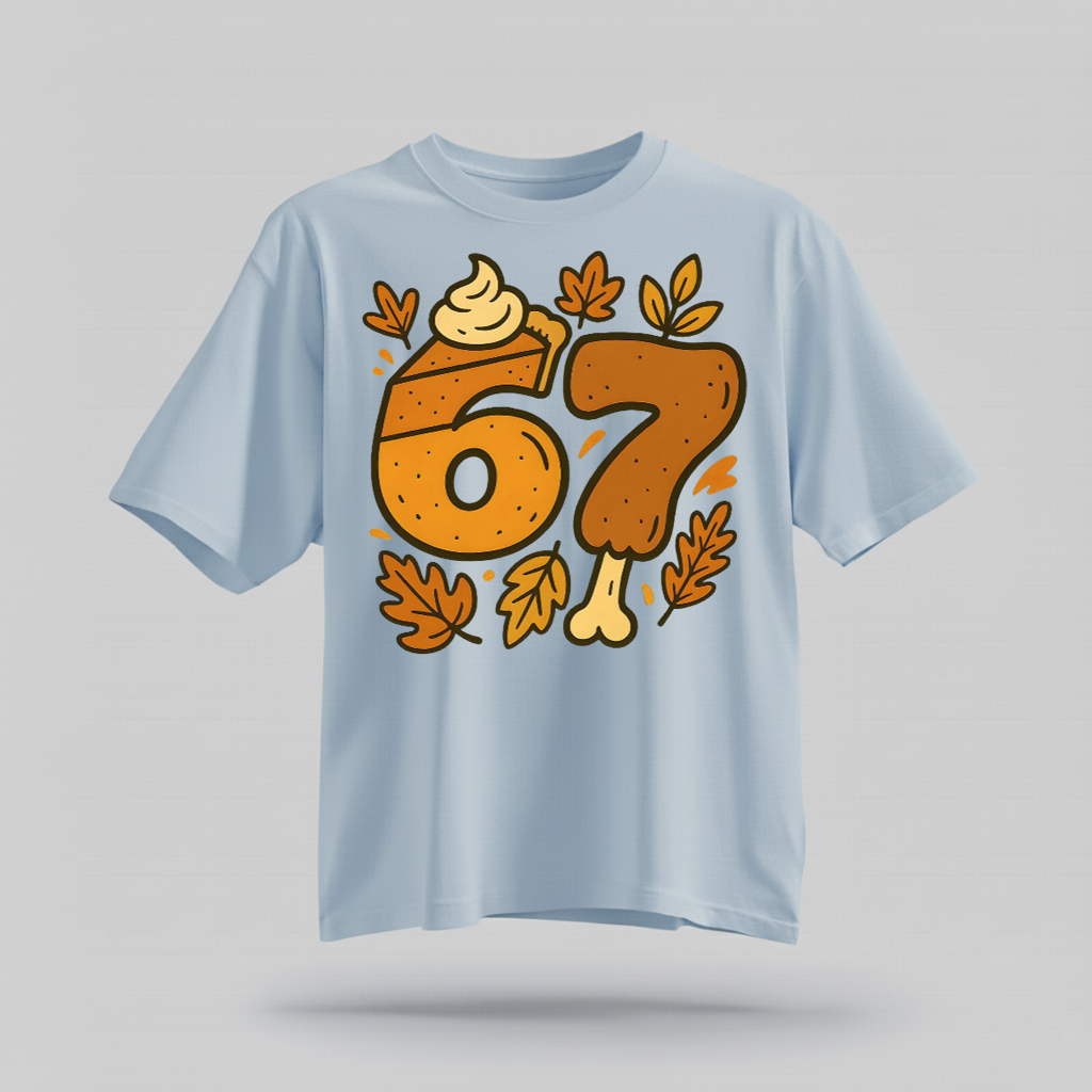 H9Neko 6 7 Meme Thanksgiving Turkey Shirt – Funny Fall Season Tee, Trendy Six Seven Couples T-Shirt