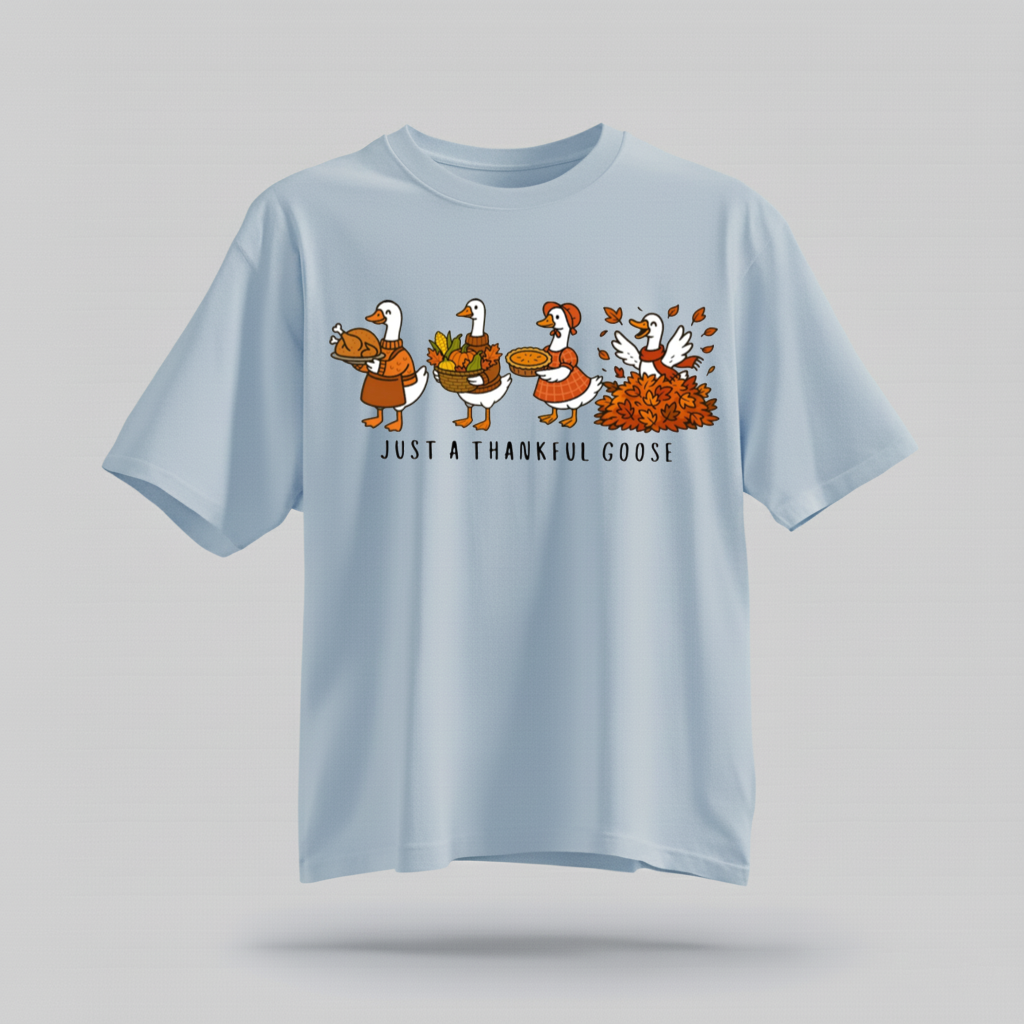 H9Neko Comfort Colors Thankful Goose Thanksgiving T-Shirt – Silly Goose Tee, Family Fall Shirt, Autumn Vibes Graphic Tee