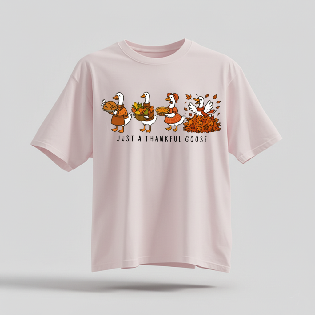 H9Neko Comfort Colors Thankful Goose Thanksgiving T-Shirt – Silly Goose Tee, Family Fall Shirt, Autumn Vibes Graphic Tee