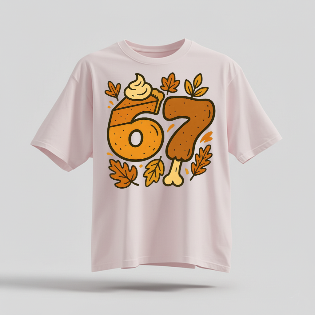 H9Neko 6 7 Meme Thanksgiving Turkey Shirt – Funny Fall Season Tee, Trendy Six Seven Couples T-Shirt
