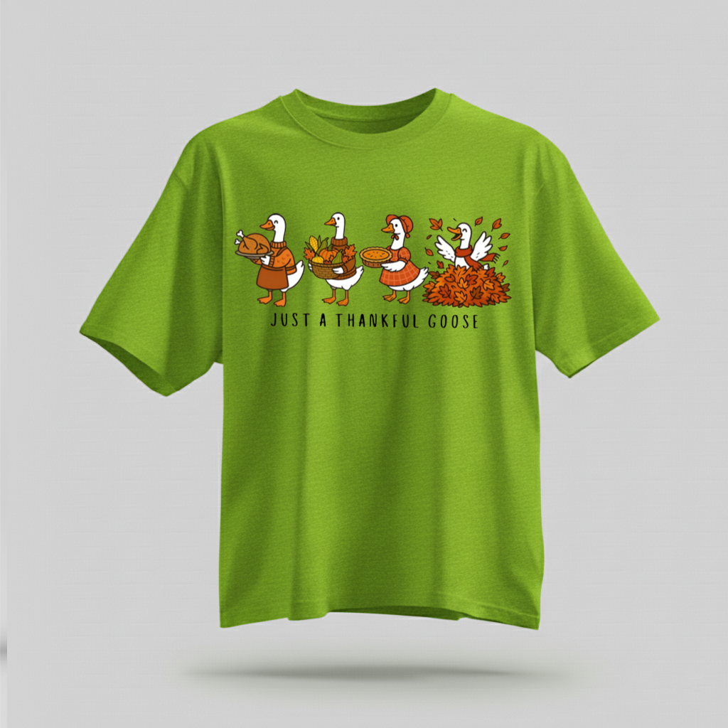 H9Neko Comfort Colors Thankful Goose Thanksgiving T-Shirt – Silly Goose Tee, Family Fall Shirt, Autumn Vibes Graphic Tee