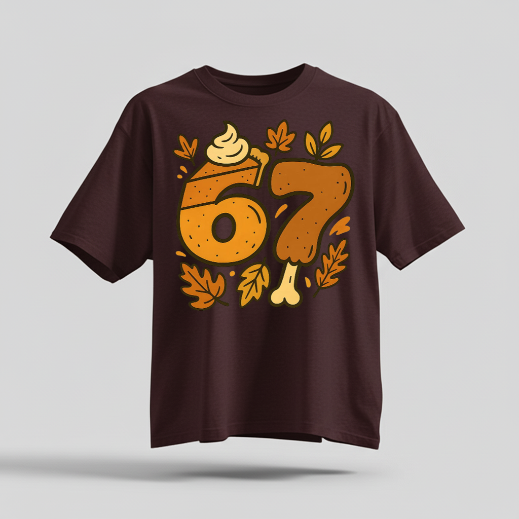 H9Neko 6 7 Meme Thanksgiving Turkey Shirt – Funny Fall Season Tee, Trendy Six Seven Couples T-Shirt