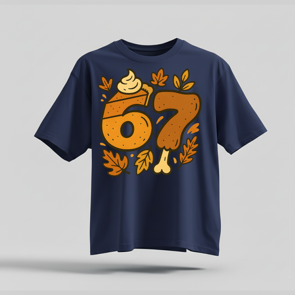H9Neko 6 7 Meme Thanksgiving Turkey Shirt – Funny Fall Season Tee, Trendy Six Seven Couples T-Shirt