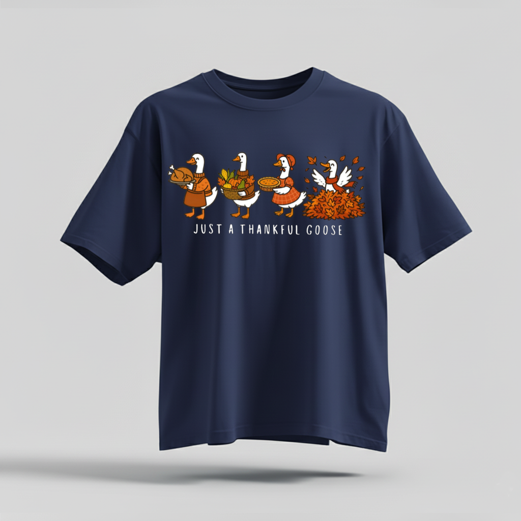 H9Neko Comfort Colors Thankful Goose Thanksgiving T-Shirt – Silly Goose Tee, Family Fall Shirt, Autumn Vibes Graphic Tee