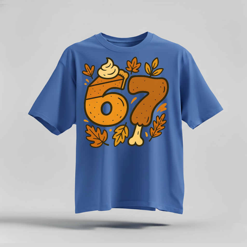 H9Neko 6 7 Meme Thanksgiving Turkey Shirt – Funny Fall Season Tee, Trendy Six Seven Couples T-Shirt