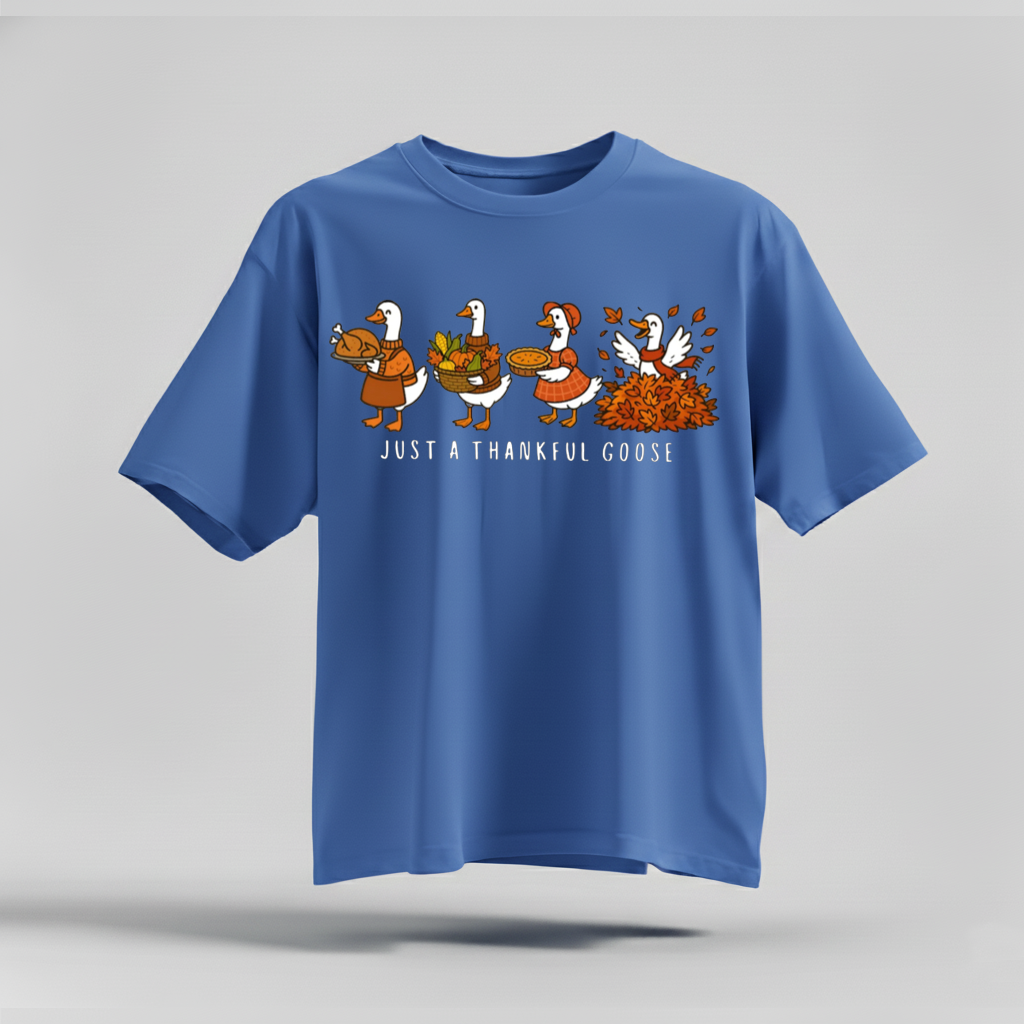 H9Neko Comfort Colors Thankful Goose Thanksgiving T-Shirt – Silly Goose Tee, Family Fall Shirt, Autumn Vibes Graphic Tee