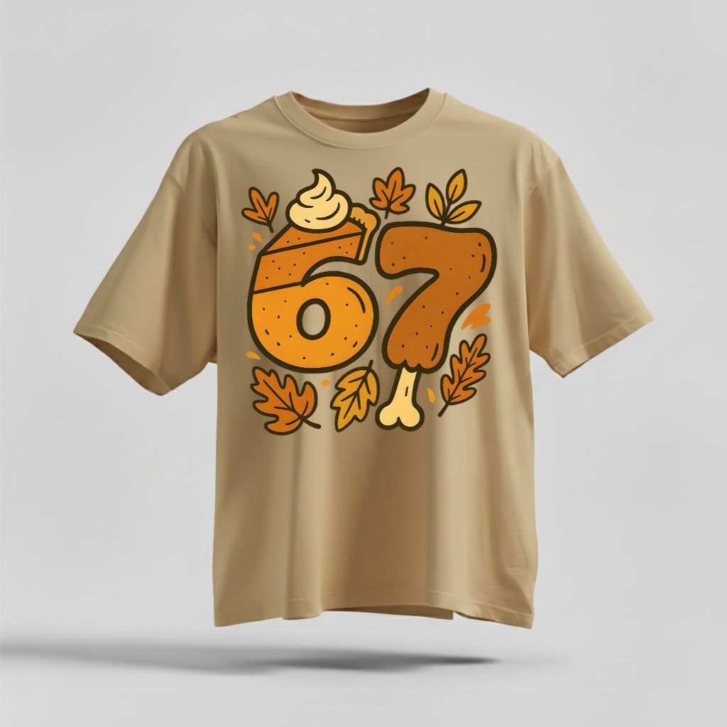 H9Neko 6 7 Meme Thanksgiving Turkey Shirt – Funny Fall Season Tee, Trendy Six Seven Couples T-Shirt