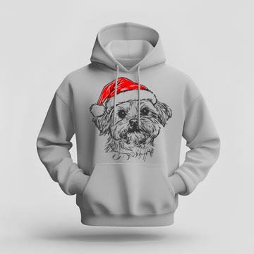 H9Neko Christmas Dog Hoodie – Santa Paws Design with 50 Dog Breeds, Funny Holiday Hoodie
