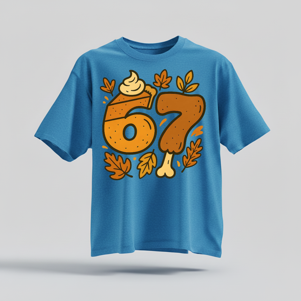 H9Neko 6 7 Meme Thanksgiving Turkey Shirt – Funny Fall Season Tee, Trendy Six Seven Couples T-Shirt