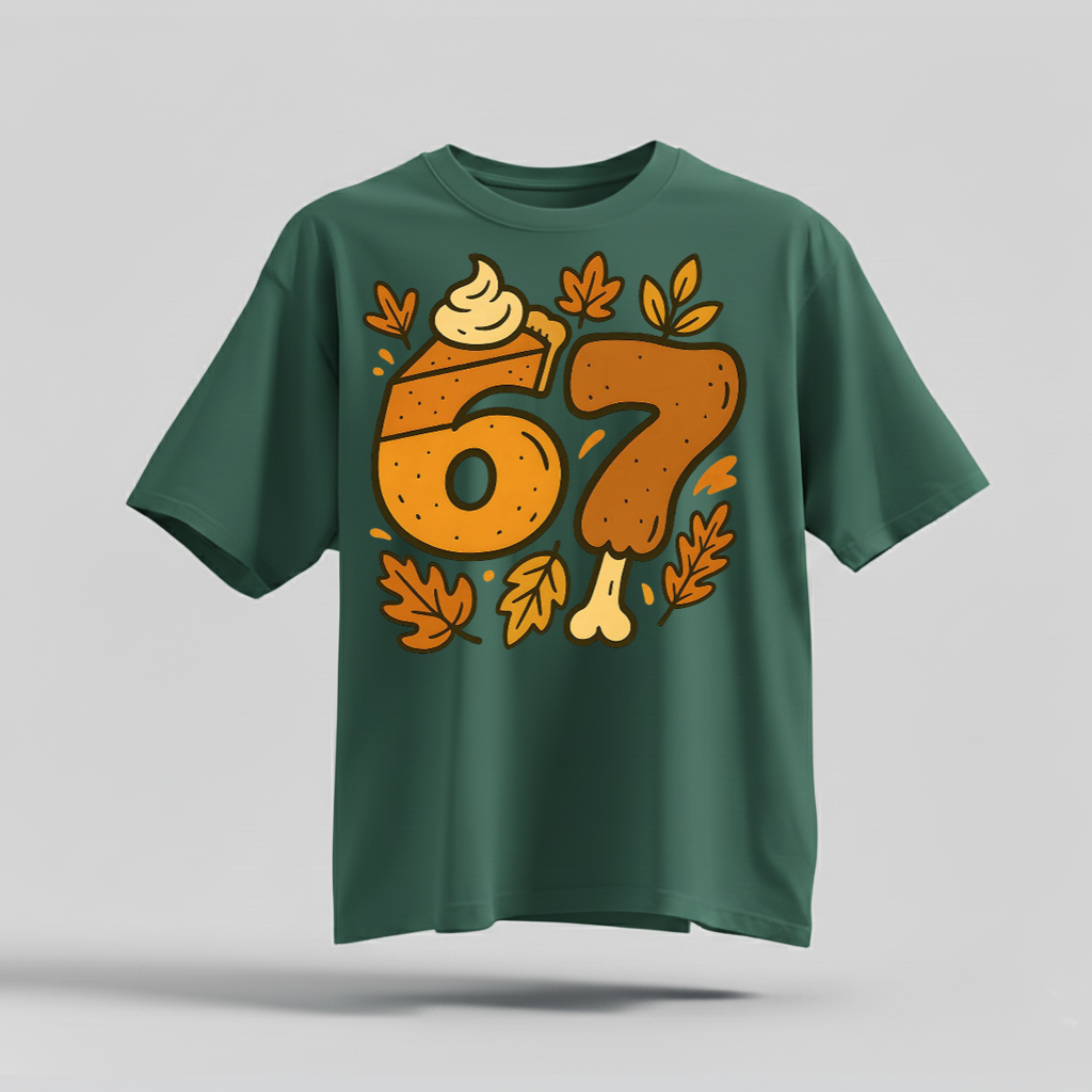 H9Neko 6 7 Meme Thanksgiving Turkey Shirt – Funny Fall Season Tee, Trendy Six Seven Couples T-Shirt