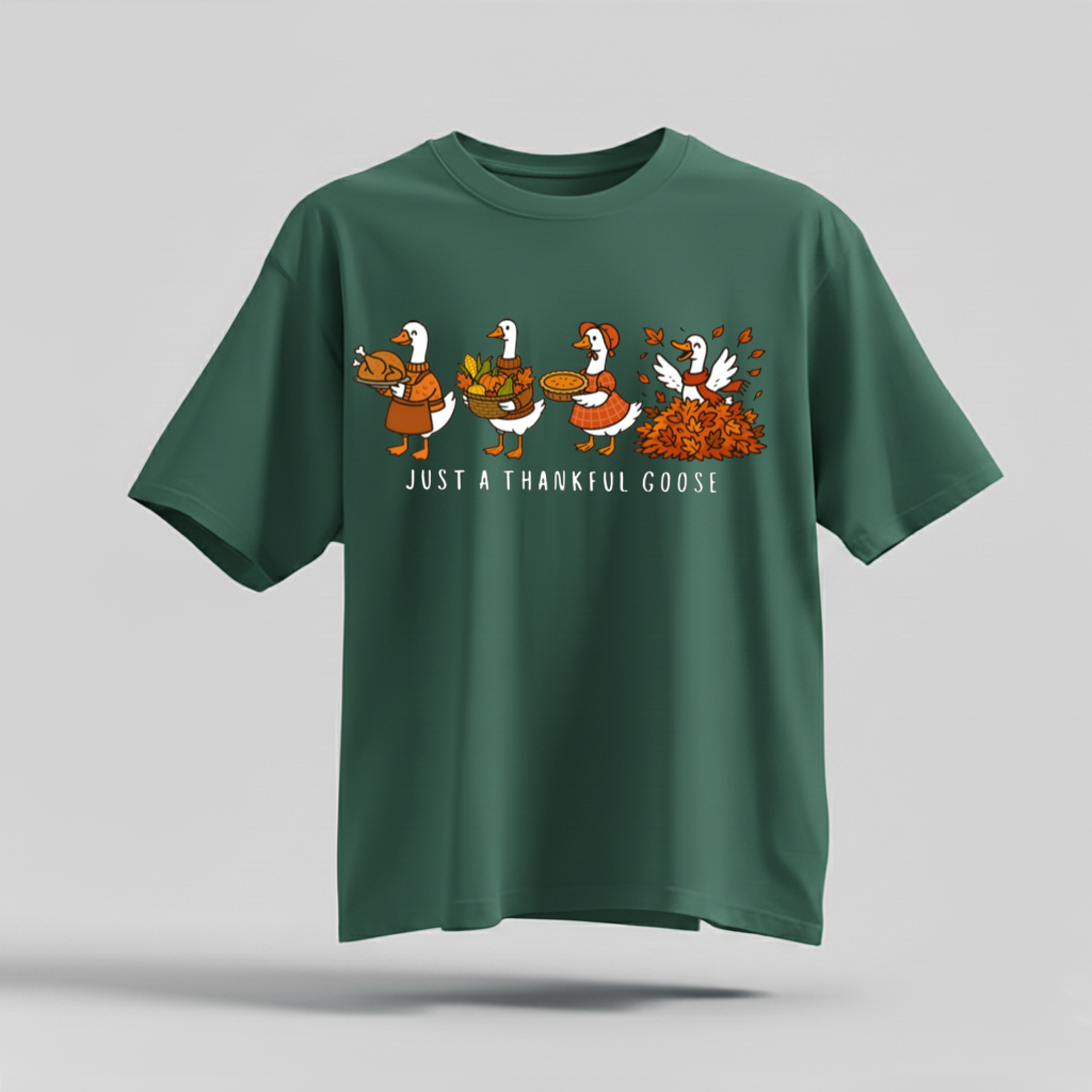 H9Neko Comfort Colors Thankful Goose Thanksgiving T-Shirt – Silly Goose Tee, Family Fall Shirt, Autumn Vibes Graphic Tee