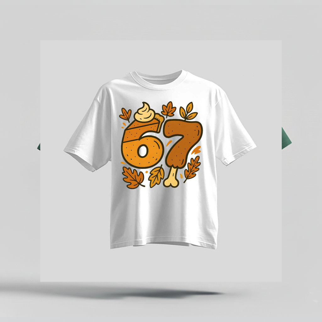 H9Neko 6 7 Meme Thanksgiving Turkey Shirt – Funny Fall Season Tee, Trendy Six Seven Couples T-Shirt