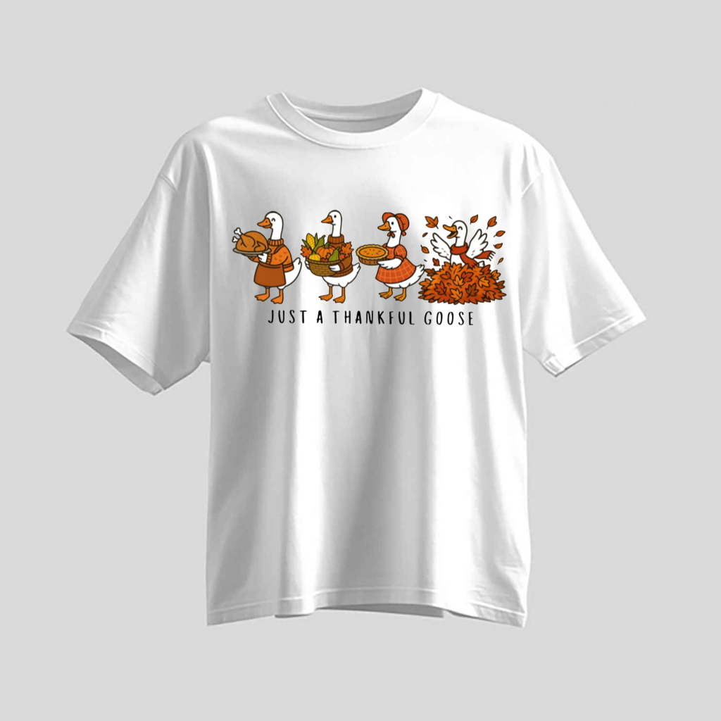 H9Neko Comfort Colors Thankful Goose Thanksgiving T-Shirt – Silly Goose Tee, Family Fall Shirt, Autumn Vibes Graphic Tee
