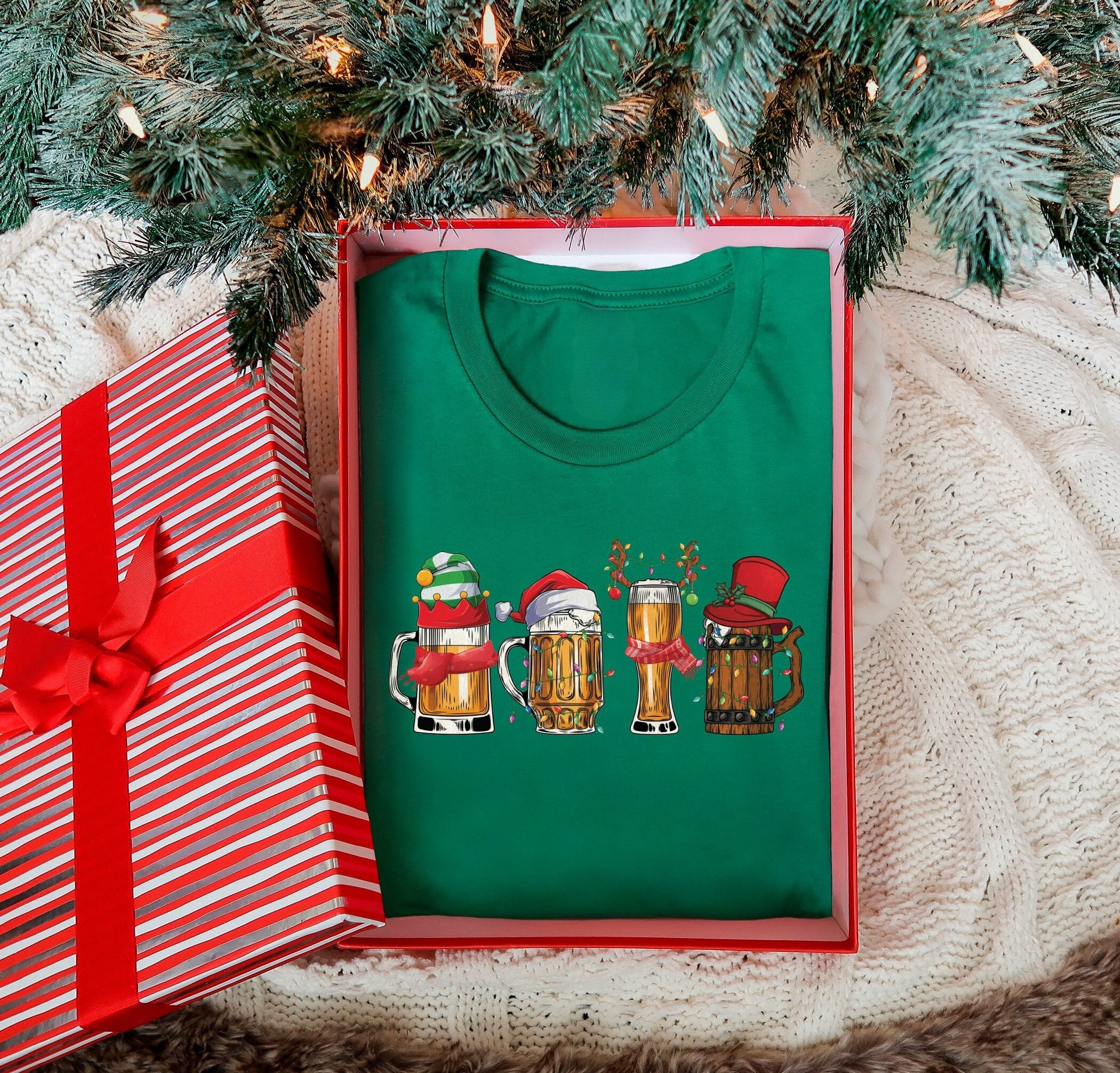 H9Neko Christmas Beer Shirt – Funny Christmas Drinking Shirt, Santa Beer Tee, Beer Lover Gift, Christmas Party Shirt, Xmas Holiday Gift