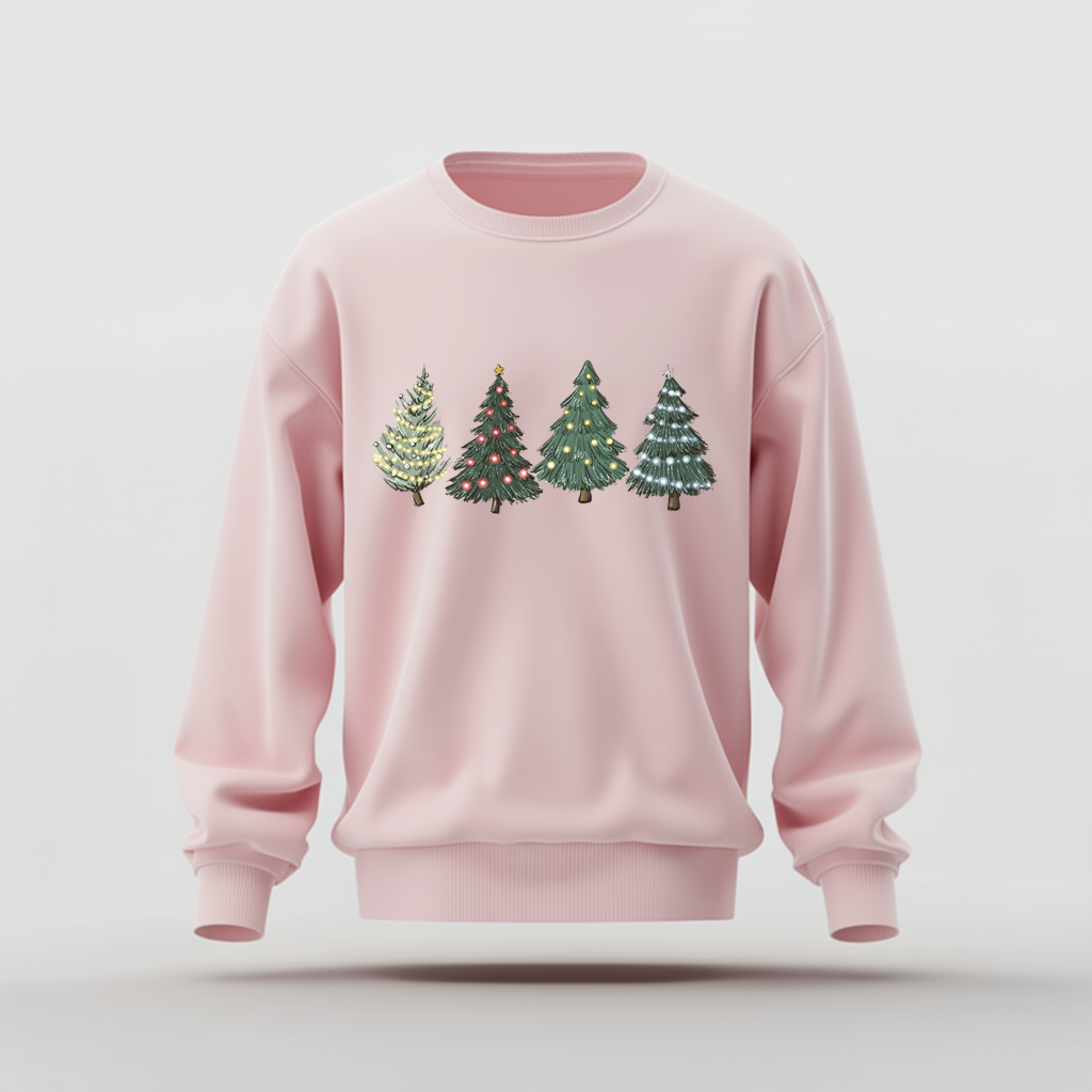 H9neko Christmas Tree Sweatshirt - Holiday Sweater for Women
