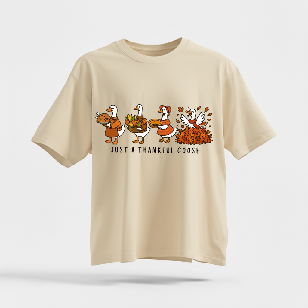 H9Neko Comfort Colors Thankful Goose Thanksgiving T-Shirt – Silly Goose Tee, Family Fall Shirt, Autumn Vibes Graphic Tee